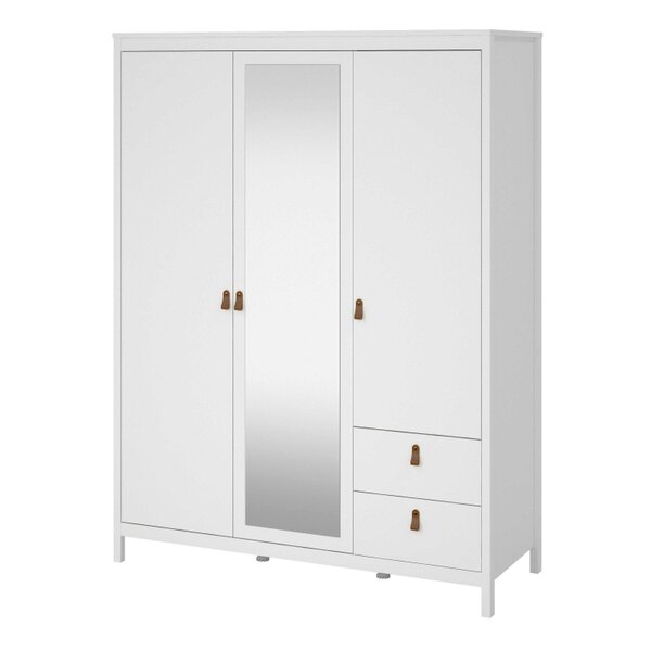 Wyld Haus Wildberry White 2 Doors Mirrored Wardrobe 2 Drawers