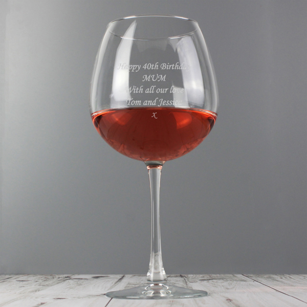 Personalised Memento Company Personalised Bottle of Wine Glass