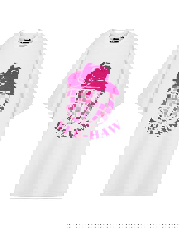 Show Me The Merch Womens White Yee-Haw Short Sleeved T-Shirt