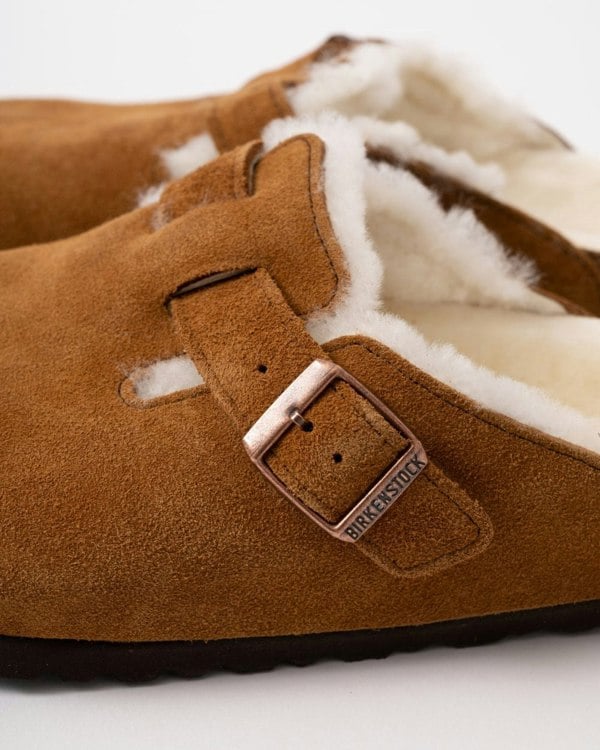 Birkenstock Boston VL Sheepskin Womens Clogs - Mink