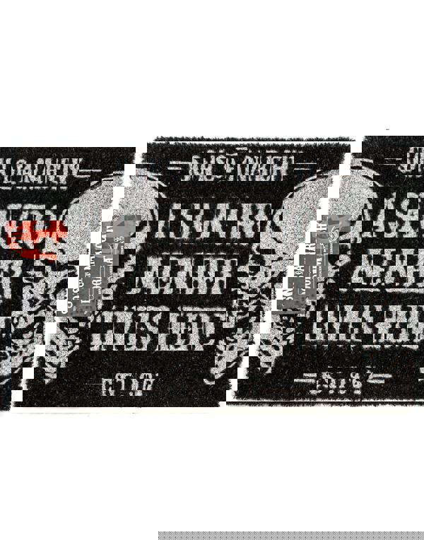 Vanilla Underground Sons of Anarchy Unisex Black Skull Graphic With Samcro Text Coir Door Mat (One Size)