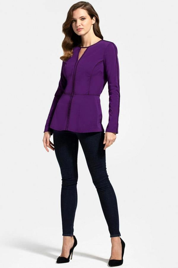 HotSquash Jersey Keyhole Top with Contrast Seams