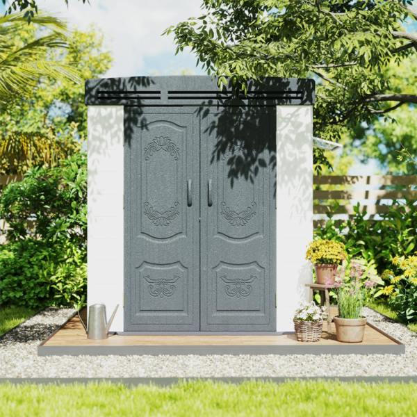 6x4ft plastic shed with window and aluminium structured support - Madefor.Living