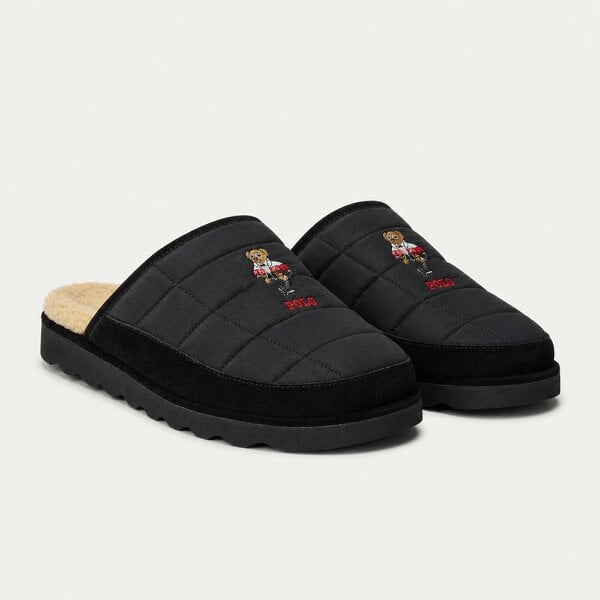 Polo Ralph Lauren READE SCF BR Holiday Bear Mules   in  Black