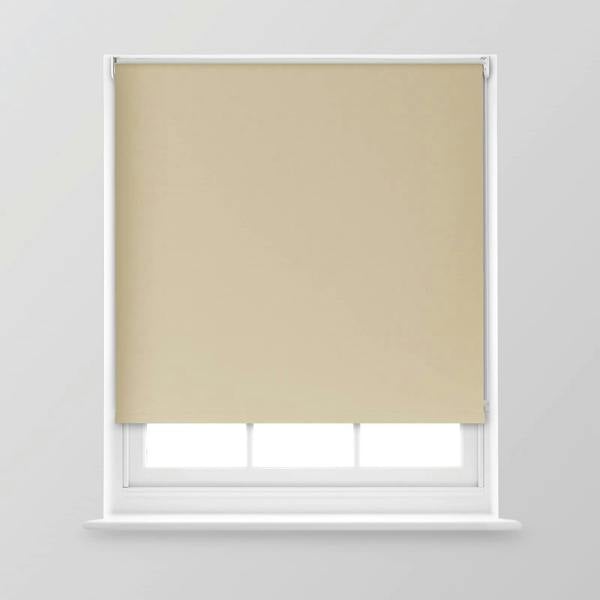 A.Unique Home Trimmable Blackout Roller Blind - 2FT - NATURAL - 60cm(W) x 170cm(L)