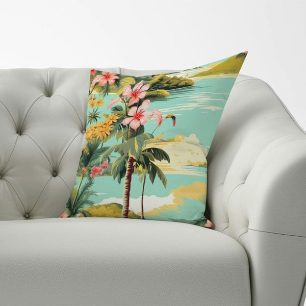 Warren Reed Palm Trees and Hibiscus Cushions