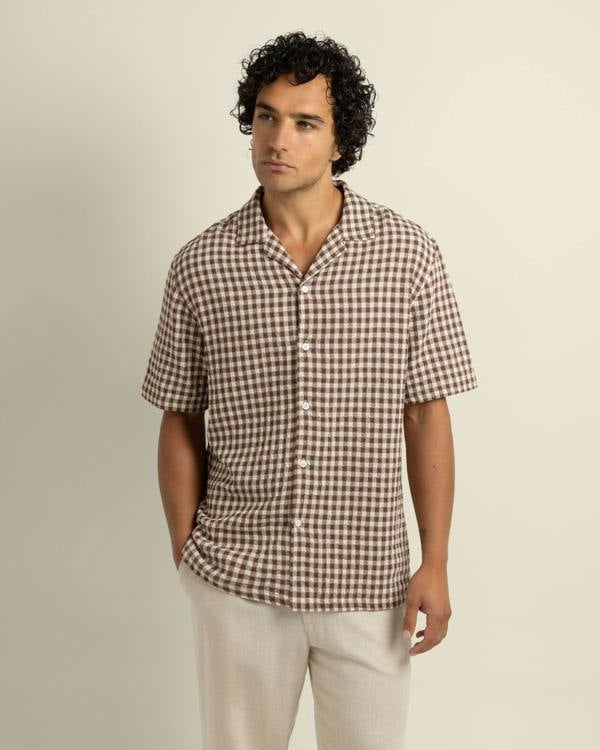 Larsson & Co Torben -Textured Check Short Sleeve Shirt