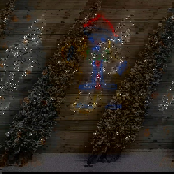 Samuel Alexander 1.2m x 90cm Light up FlexiBright Gingerbread Man Decoration with 456 Twinkling Multi-Coloured LEDs