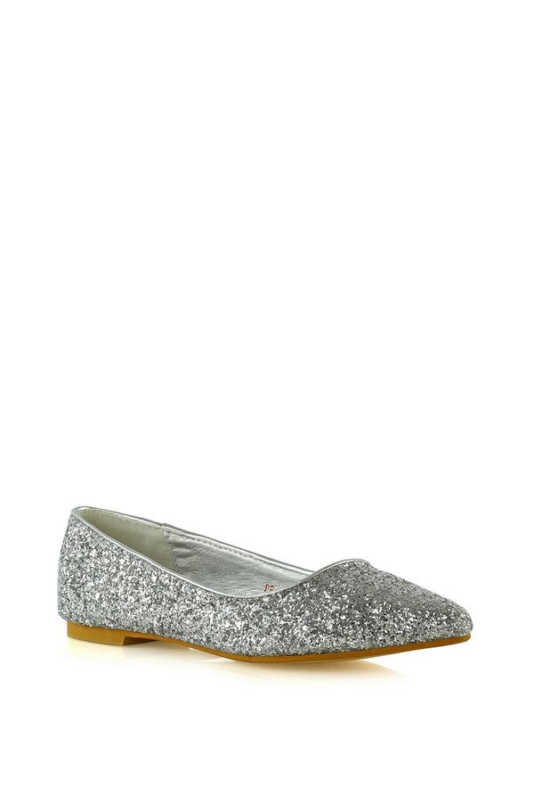XY LONDON Statement Pointed Toe Flat Bridal Ballerina Pump Shoes