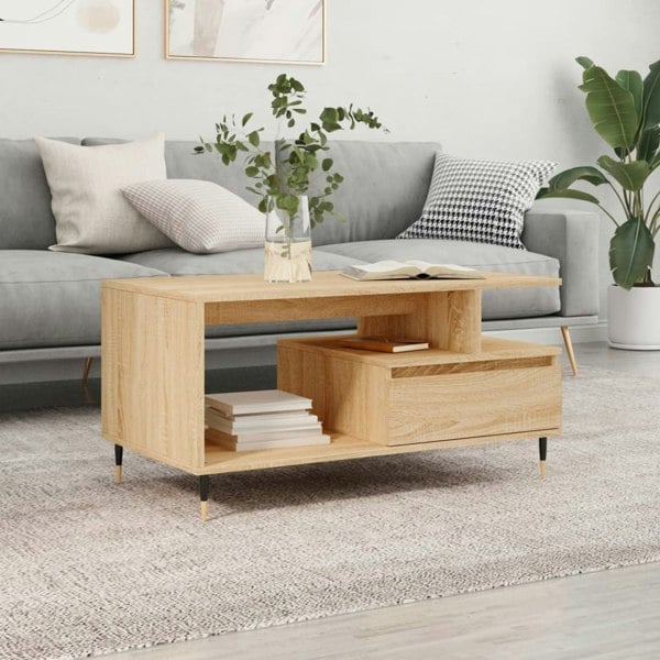 Berkfield Coffee Table Sonoma Oak 90x49x45 cm Engineered Wood