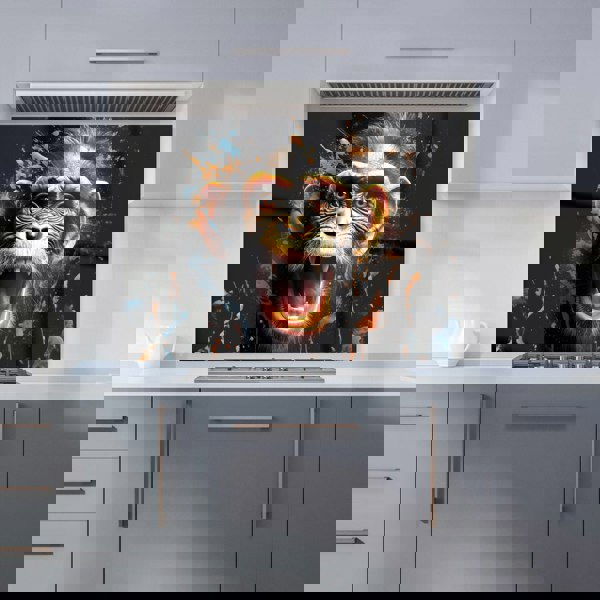 Warren Reed - Designer Monkey Face Splashart Kitchen Splashback