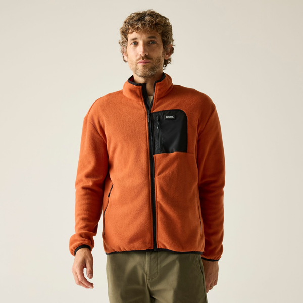 Regatta Mens Frankie Full Zip Fleece Jacket - Brick/Black