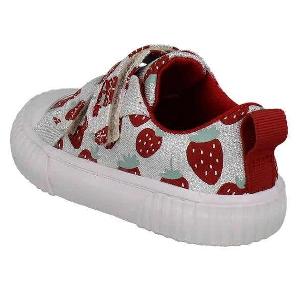 Clarks Girls Clarks Canvas Metallic Strawberry Design Shoes Foxing Fraise