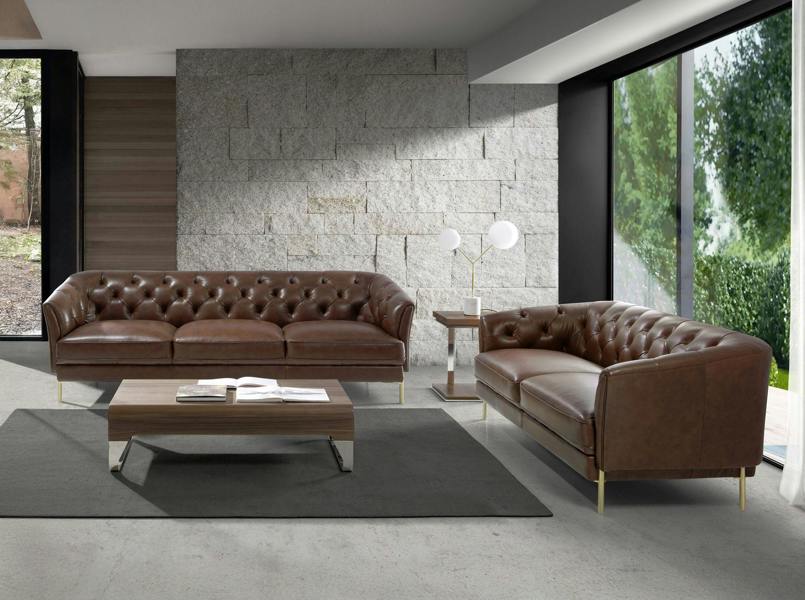 Angel Cerdá Chester sofa in cognac brown leather 6139/6140