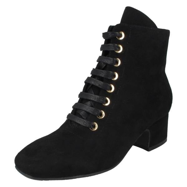 Spot On Ladies Spot On Lace Up Ankle Boots F51120