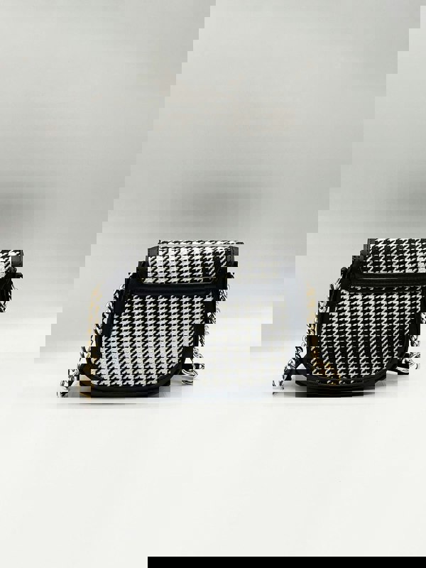SVNX Houndstooth Shoulder Bag in Black & White