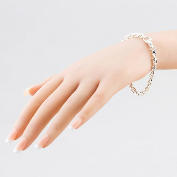 T. H. Baker Argentium Silver 7.5 Inch Horseshoe Link Chain Bracelet ARG-943034-7.5