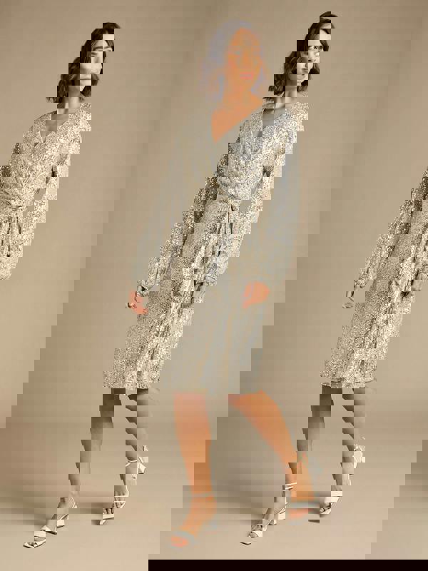 GWD Kitty Silver Sequin Midi Dress