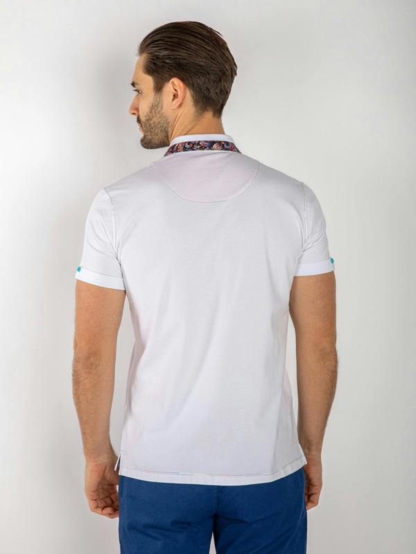 SIGNATURE POLO SHIRT WITH ORNAMENTAL INSERT - Claudio Lugli Shirts