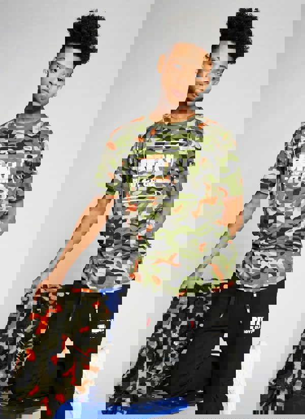 Beat Boyz Club Pyramid T-Shirt - Orange Pop Camo