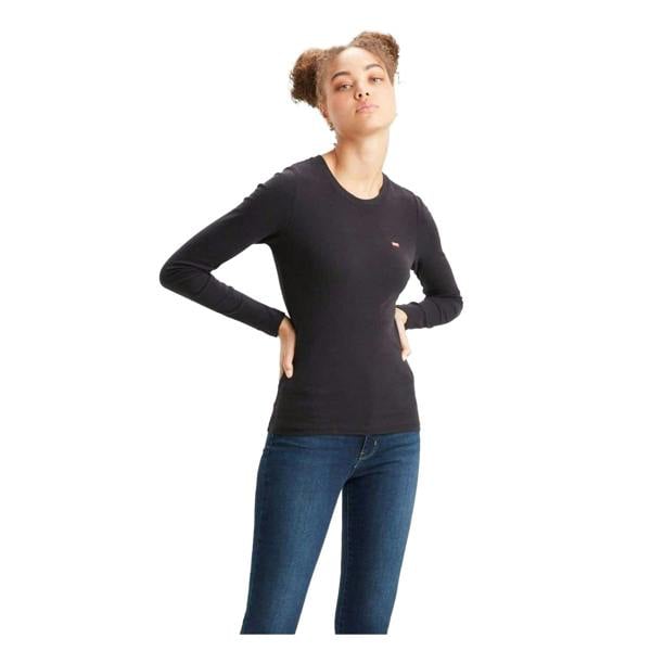 Levis Womens/Ladies Cotton Long-Sleeved T-Shirt - Caviar - 
