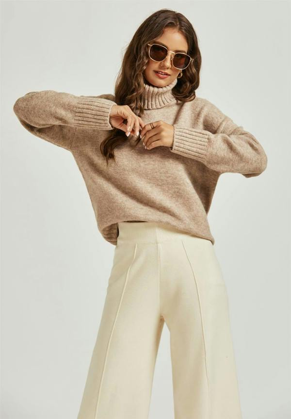 FS Collection Jumper Top With High Neck In Cream