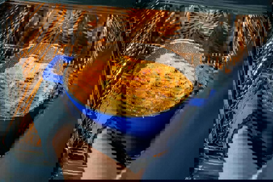 MasterClass 5L Cast Aluminium Casserole Dish with Lid, Electric Blue, 28cm