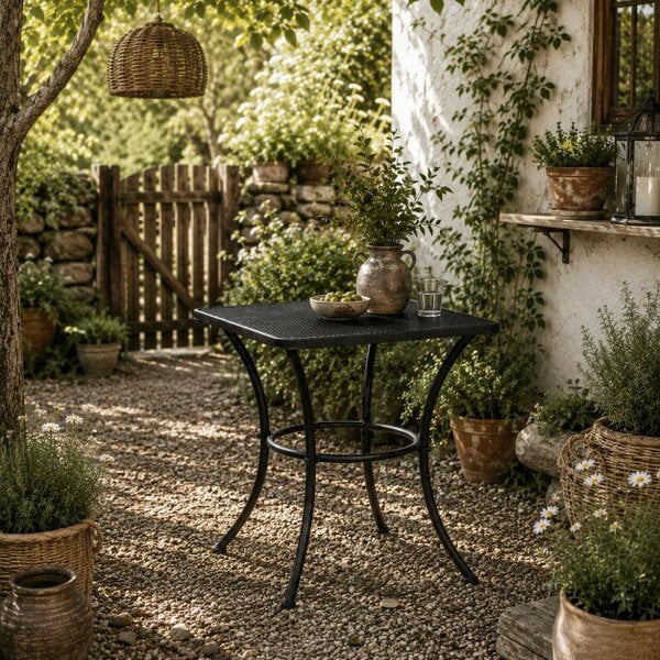 Wyld Haus Aritte Metal Black Square Outdoor Bistro Table 45 x 45 x 50cm