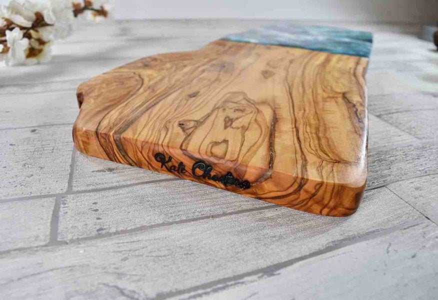 Kate Chesters Art Rustic Olive Wood Cutting Board 30cm