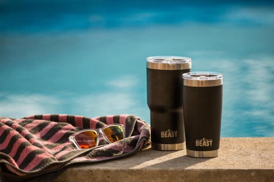 Dyzi 30oz Green Steel Beast Reusable Stainless Steel Double Insulated Coffee Tumbler Travel Mug