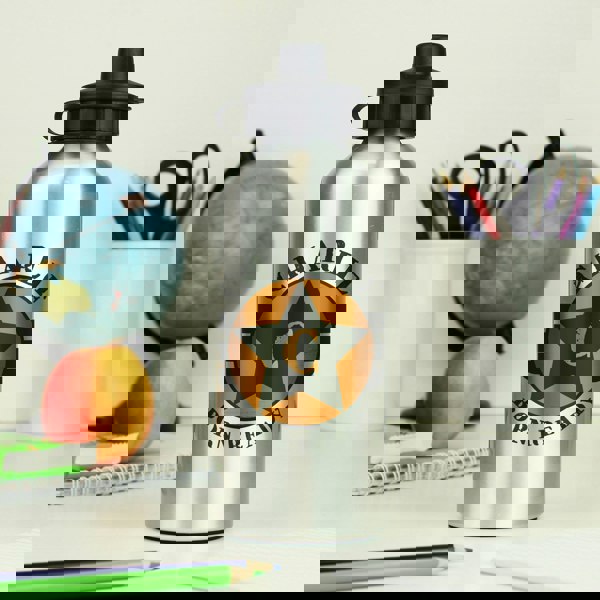 Personalised Memento Company Personalised Badge Silver Drinks Bottle