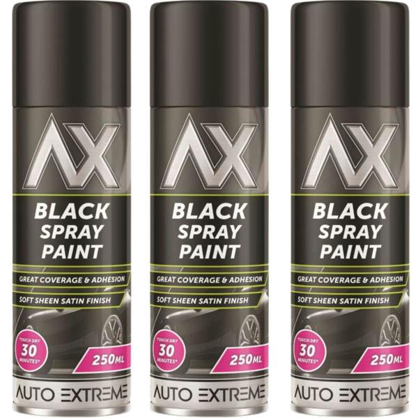 Auto Extreme 3X Auto Extreme Black Satin Spray Paint 250ml