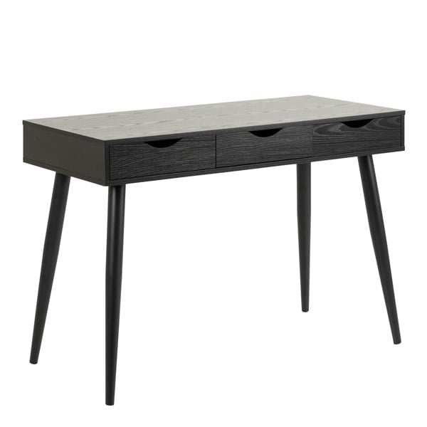 Furniture To Go Neptun 3 Drawer Office Desk in Black