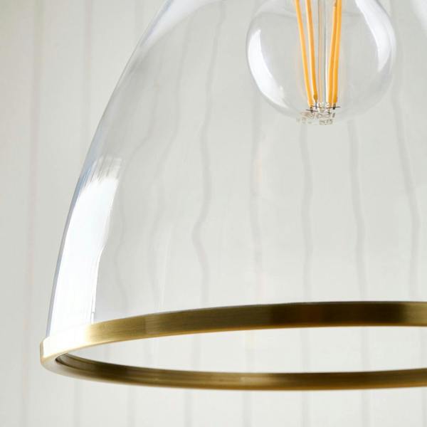 Pagazzi Lighting Brunswick Easy-Fit Antique Brass Pendant