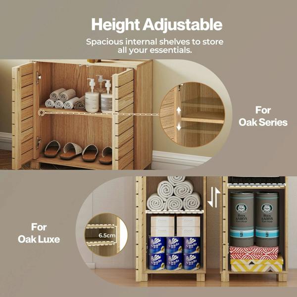 Levede Bathroom Storage Cabinet Freestanding Cupboard Adjustable Shelf Unit