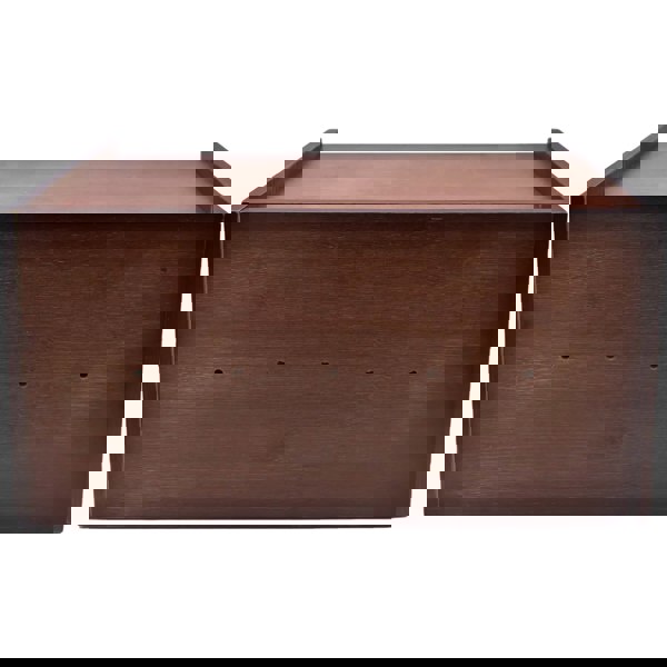 Maison des Cadeaux Retro Bamboo Single-Layer Bread Bin with Top Shelf