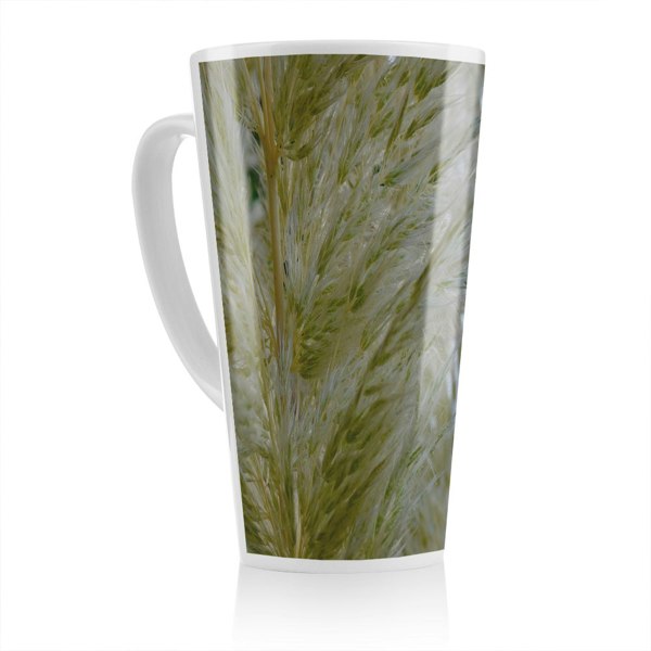 Benjamin Tate Design Autumn pampas grass close up Designer Latte Mug