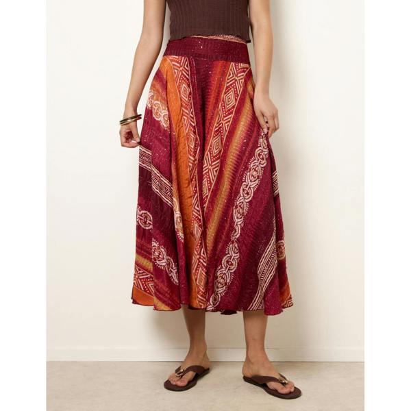 Blue Vanilla Sequin Jacquard Wide Leg Trousers