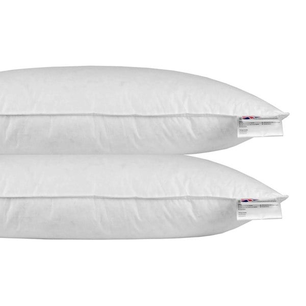 HOMESCAPES Goose Feather and Down Euro Continental Pillow Pair - 40cm x 80cm (16"x32")