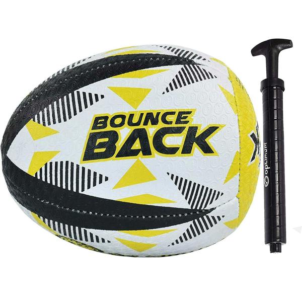 Rugby Bounce Back Solo Skills Ball – High-Grip Rebound Trainer - Optimum