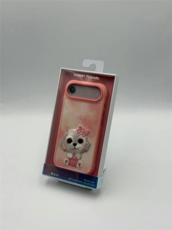 Nimmy Friends Nimmy Big Eye Cute Pet Bischon Fraise Dog Case with MagSafe for iPhone 17 Air 6.5" Pink - N-XDY-IP17-AIR-02-A
