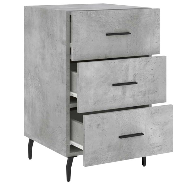 Berkfield Bedside Cabinet Concrete Grey 40x40x66 cm Engineered Wood