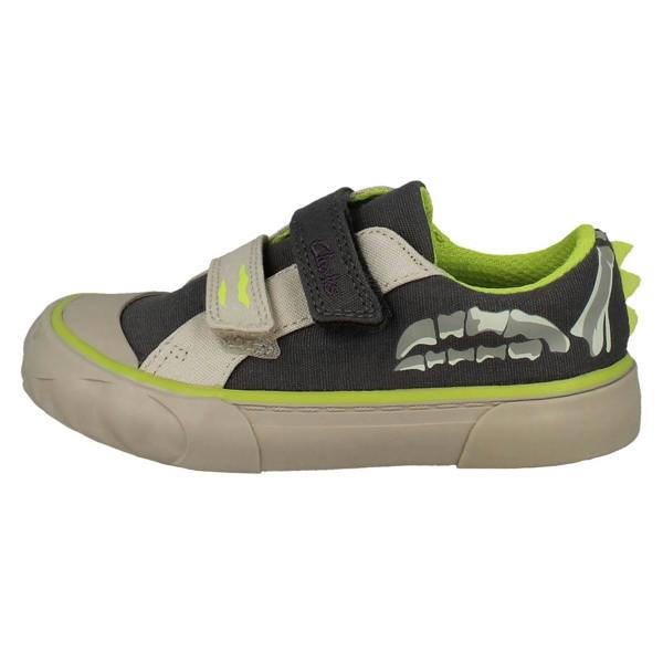 Clarks Boys Clarks Dinosaur Canvas Shoes Foxing Stomp