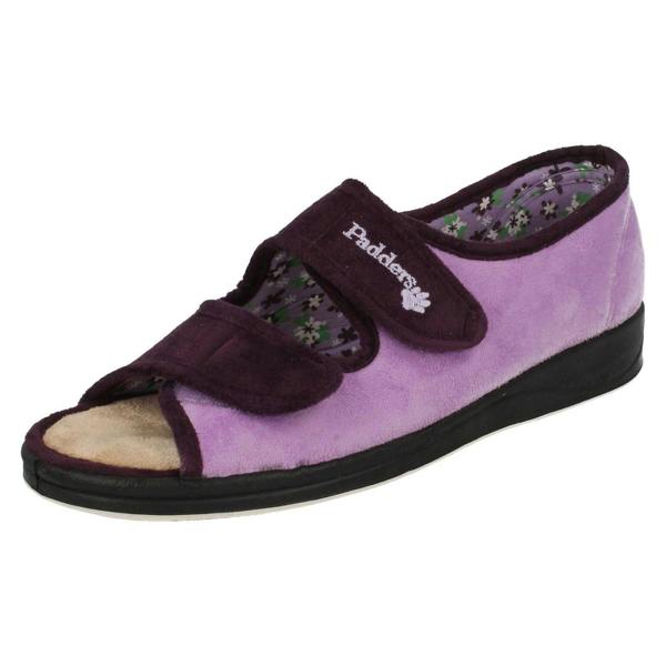 Padders Ladies Padders Wide Fitting Open Toe Slippers - Lydia
