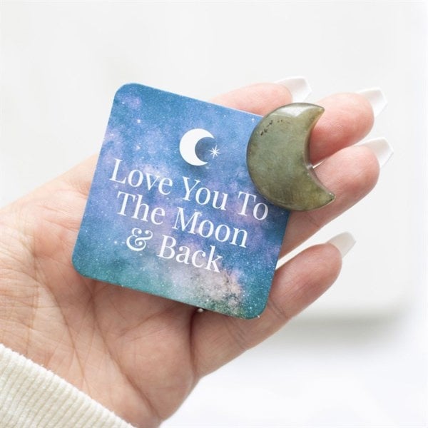 Serano Love You to the Moon Labradorite Crystal Moon in a Bag