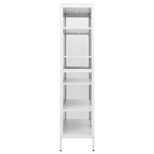 Berkfield Display Cabinet White 90x40x180 cm Steel and Tempered Glass