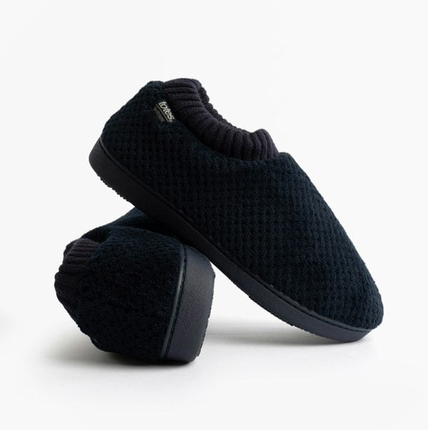 Totes Isotoner POPCORN FULL BACK BOOTIE Womens Slippers Navy