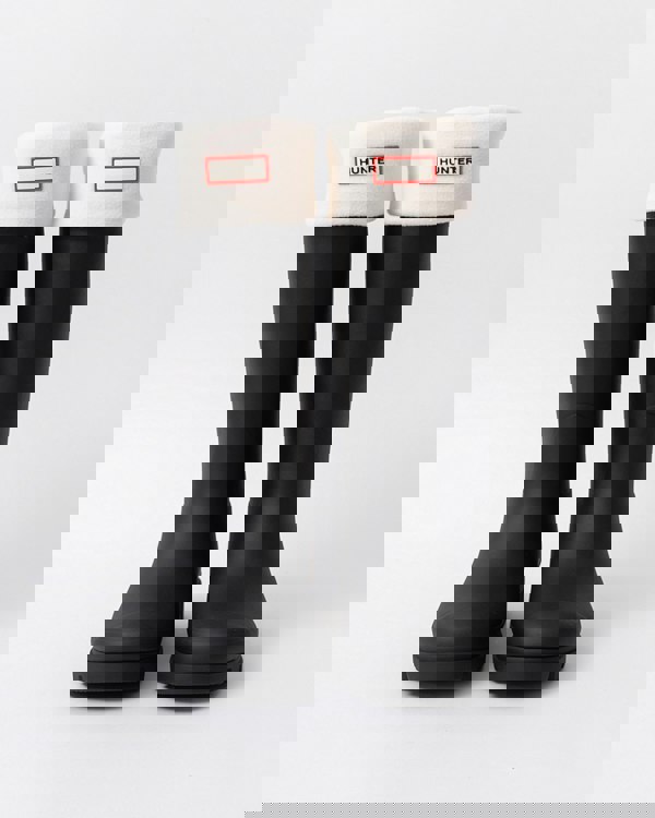 Hunter Fleece Tall Boot Sock in Hunter White