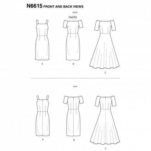 New Look Sewing Pattern 6615, Dresses for Women, A (10-12-14-16-18-20-22) - Intermediate