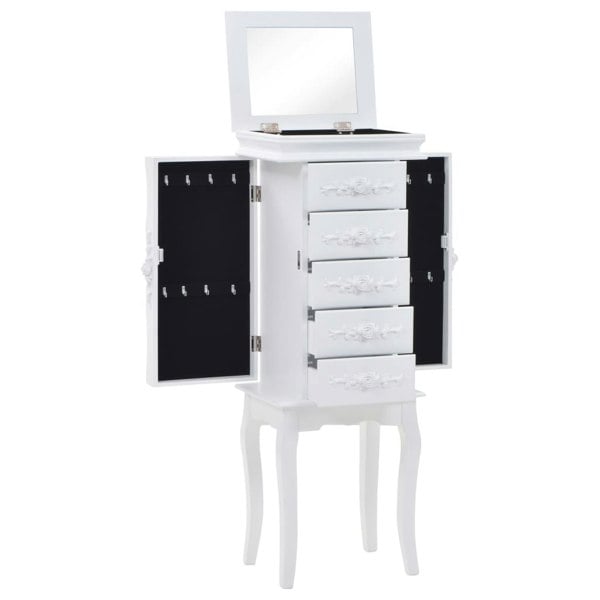 Berkfield Free Standing Jewelery Cabinet White